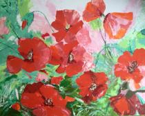 Маки, Акрил, холст 100х80 см, 2015